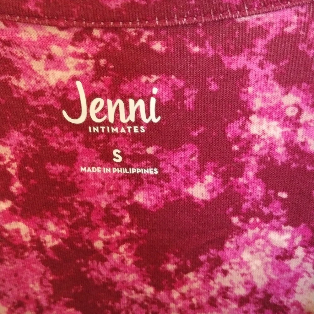 Jenni Pajama Set‎ Women's S Pink Tie Dye Long Sleeve Notch Collar Soft Lounge